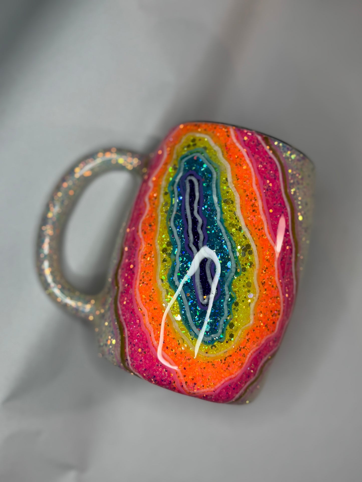 Rainbow geode coffee mug