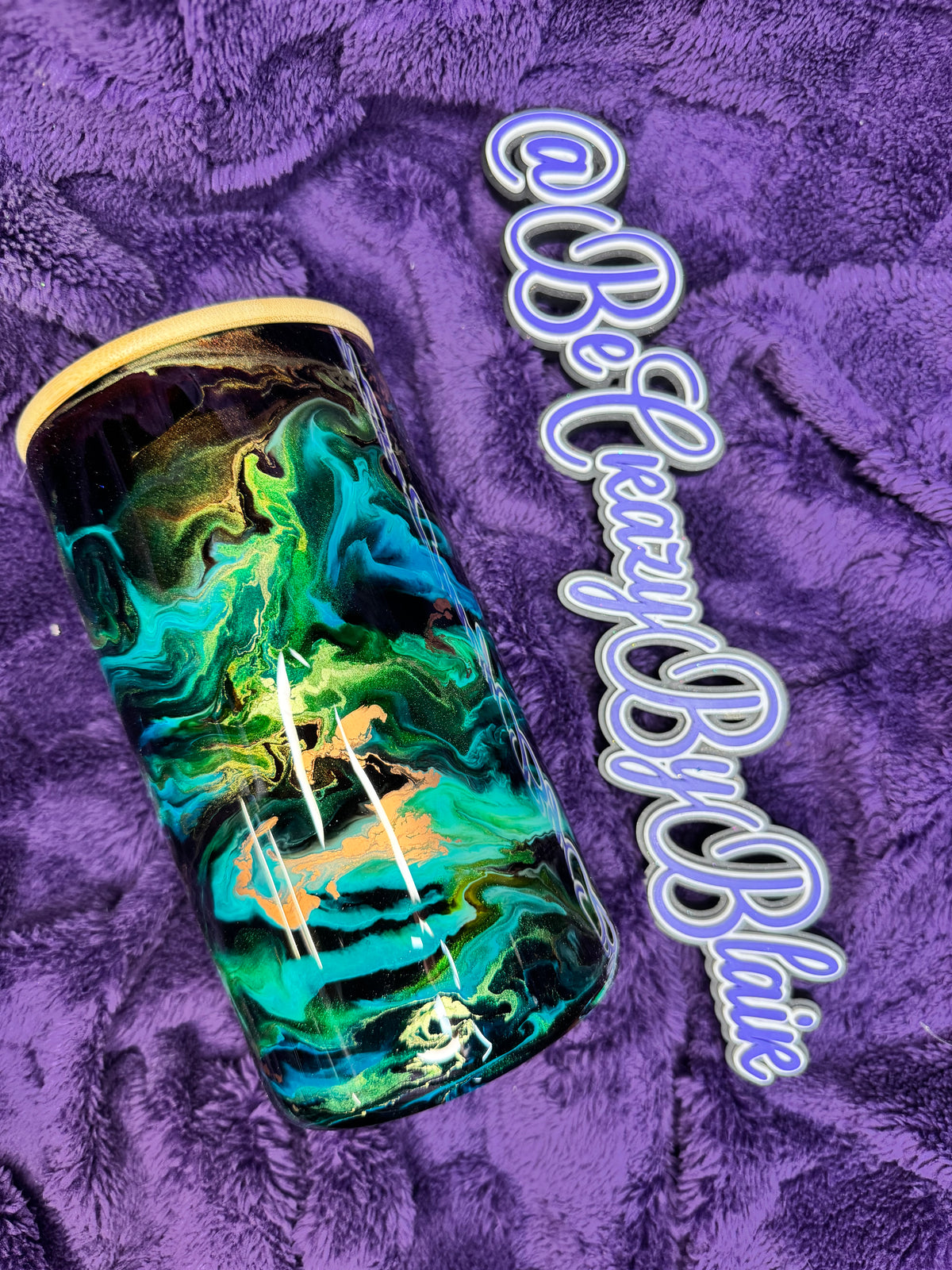 1.  Teal Glass Storage container