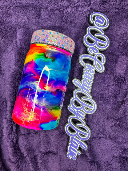35.   Rainbow Mason Jar Cup