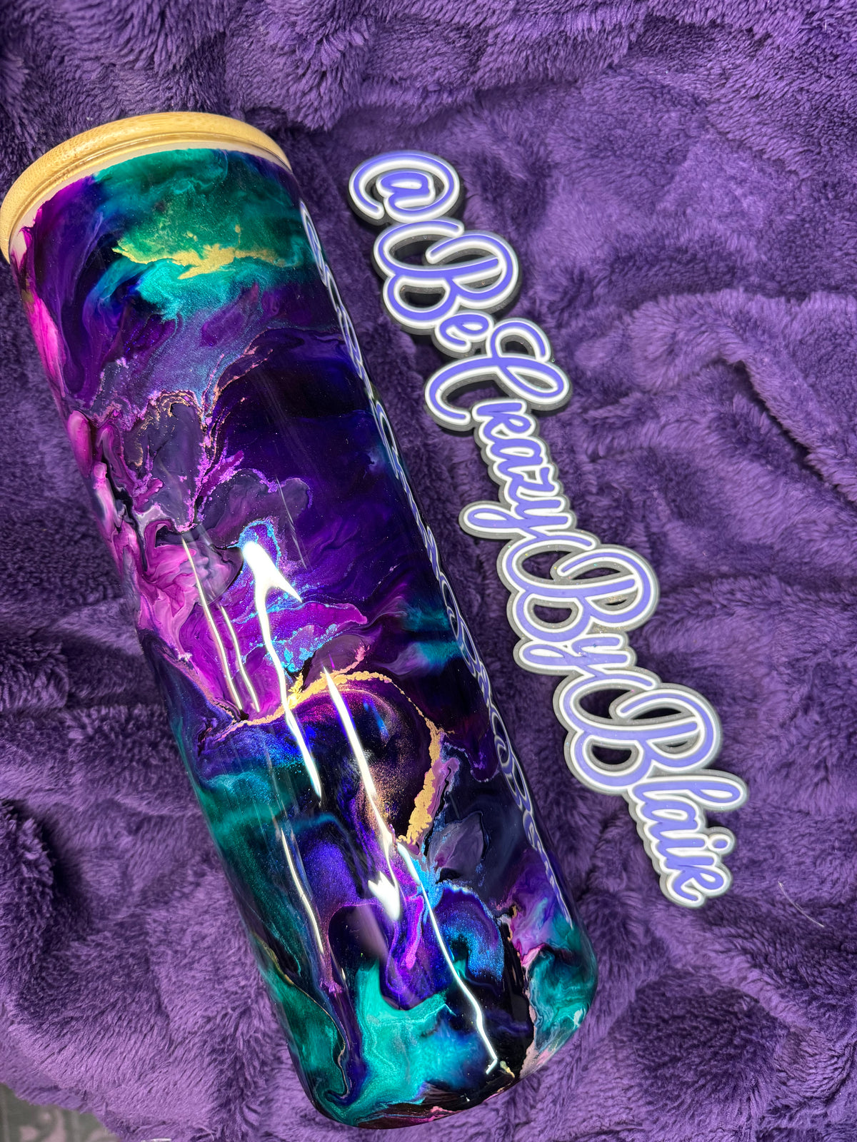 49.   Large Purple and teal food container